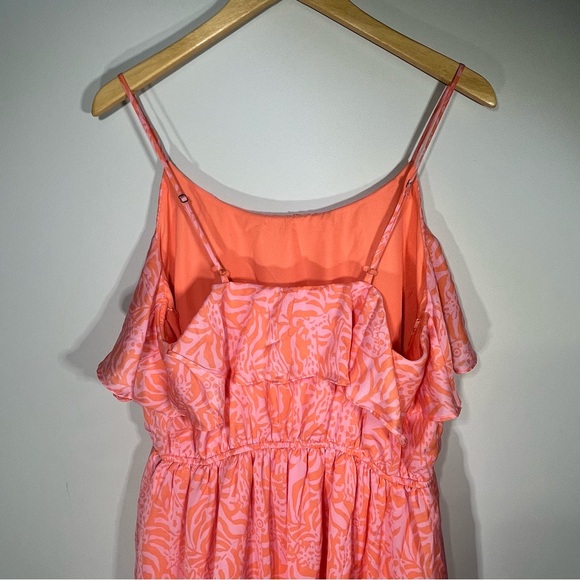 Lilly Pulitzer Vibrant Coral and Pink Dress with Giraffe & Leaf Design - Picture 6 of 13